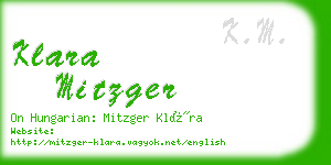 klara mitzger business card